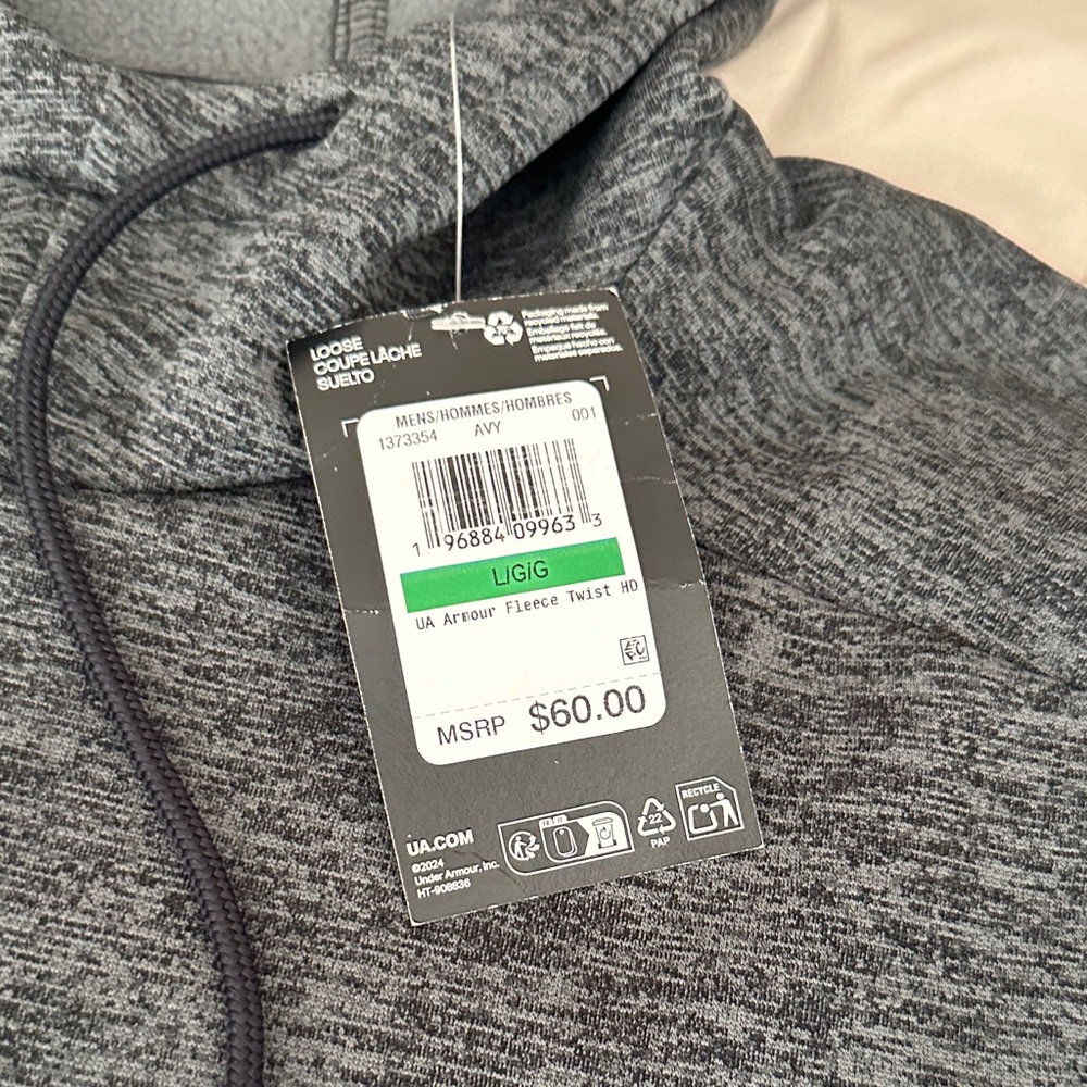 NWT Under Armour Charcoal Hoodie - Picture 2 of 3